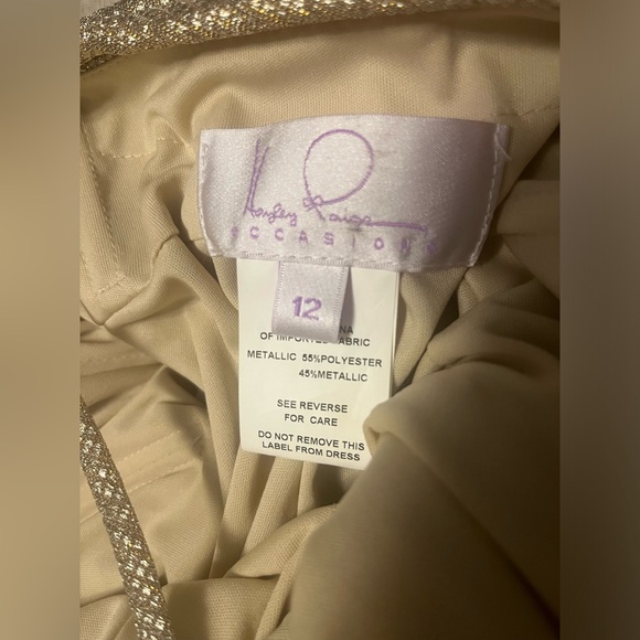 Hayley Paige Gold Liquid Metallic Dress - Picture 7 of 10